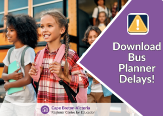 Image of children getting off of a school bus. Text reads " Download Bus Planner Delays!"